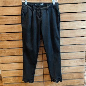 Love Moschino Black Pants with eyelet hem, size 2